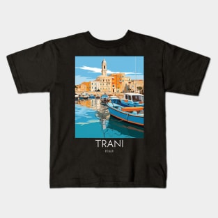 A Pop Art Travel Print of Trani - Italy Kids T-Shirt